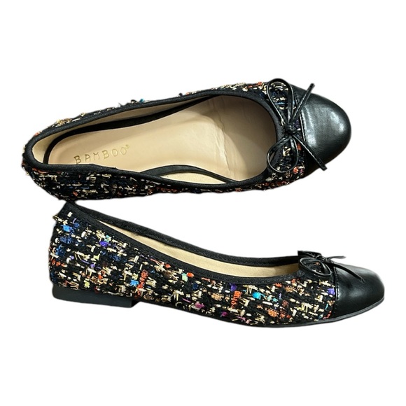 NWOT Bamboo Women’s Sweet-04 Tweed Flats Multi color Size 6 - Picture 1 of 12